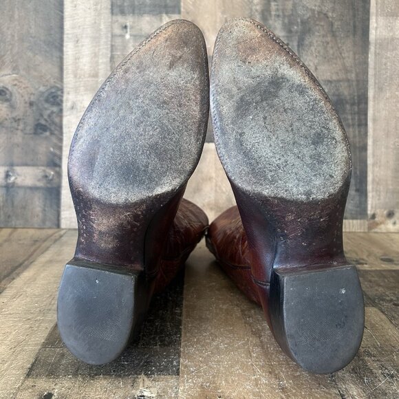 Lucchese San Antonio Vintage Teju Lizard Inlay Western Cowboy Boots Mens 10.5 D - Picture 6 of 12
